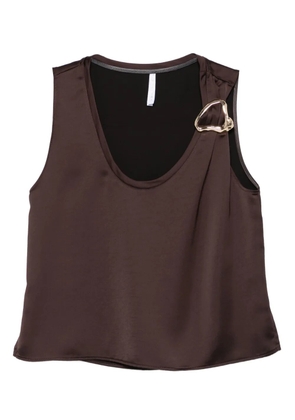 IMPERIAL buckle-detail sleeveless top - Brown