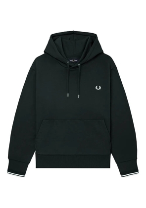 Fred Perry logo-detail cotton hoodie - Blue
