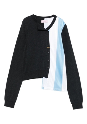 Martine Rose striped panelled cardigan - Grey