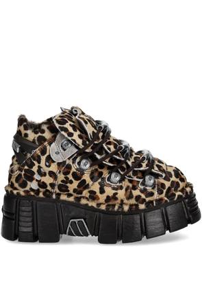 NEW ROCK 60mm leopard-print platform sneakers - Brown