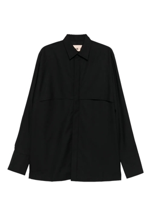 Plan C panelled long-sleeve shirt - Black