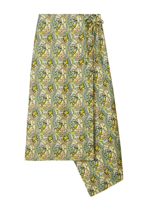 Tory Burch printed asymmetric skirt - Blue