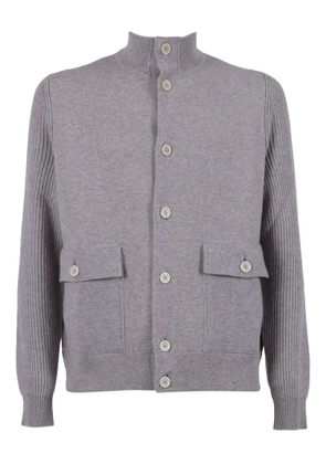 Lardini ribbed-panel wool cardigan - Grey