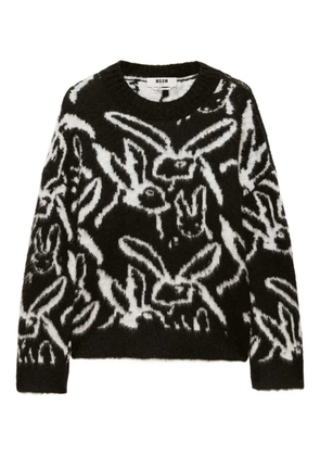 MSGM rabbit-print sweatshirt - Black