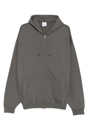 VETEMENTS embroidered zip hoodie - Grey