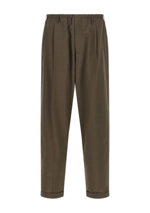 Magliano pleated-front turn-up trousers - Brown
