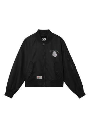 FINGERCROXX embroidered pocket bomber jacket - Black