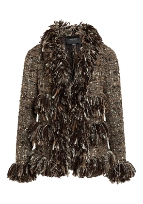 Giambattista Valli bouclé fringe jacket - Brown
