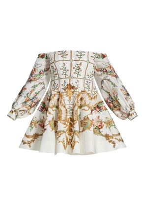 Camilla floral-print off-shoulder dress - White