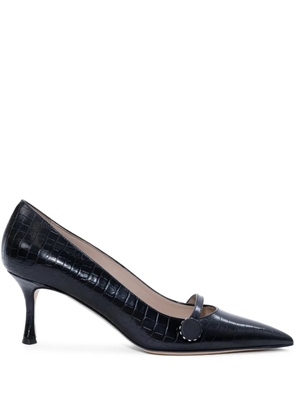 Nº21 crocodile-embossed leather pumps - Black