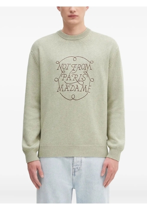 Drôle De Monsieur La Maille Slogan Tresses logo sweater - Green