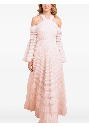 Needle & Thread ruffled-panel maxi dress - Pink