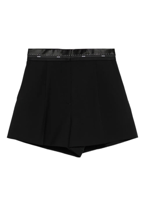 MSGM pleated satin-trimmed shorts - Black