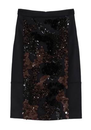 Plan C sequin-embellished midi skirt - Blue