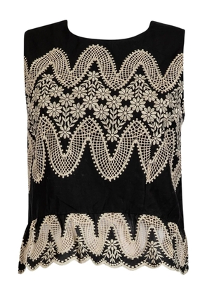 Derhy embroidered sleeveless top - Black