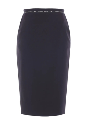 Elisabetta Franchi logo-ribbon midi skirt - Black