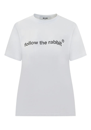 MSGM rabbit-print T-shirt - White