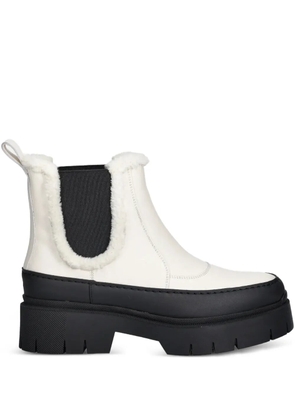 HUGO faux fur-trim Chelsea boots - White