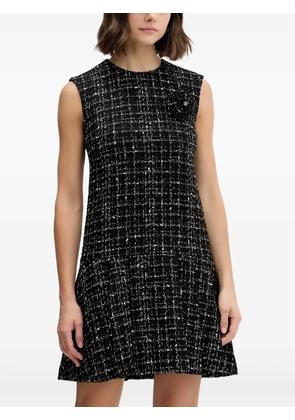 HUGO flower appliqué textured dress - Black