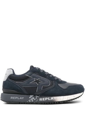 Replay logo-detail lace-up sneakers - Blue