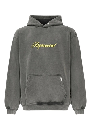 Represent embroidered cotton hoodie - Grey