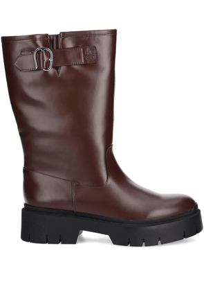 HUGO buckle-detail biker boots - Brown