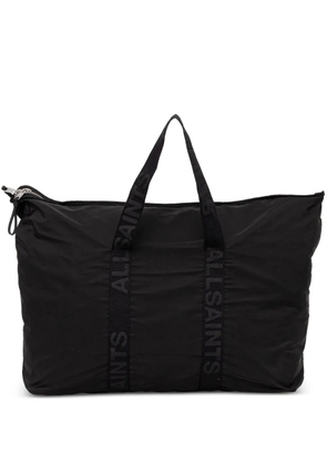 AllSaints logo-print holdall - Black