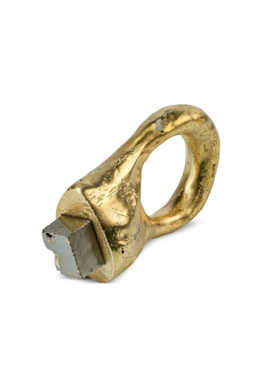 Parts of Four gold-plated Giant Roman Pyrite ring