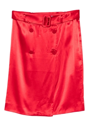 Ferragamo belted button-front midi skirt - Red