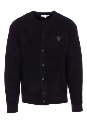 Maison Kitsuné Fox Head ribbed cardigan - Black