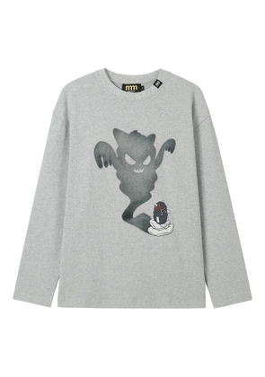 Mini Cream graphic-print T-shirt - Grey