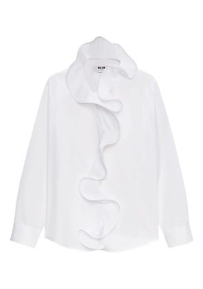 MSGM ruffle-detail shirt - White