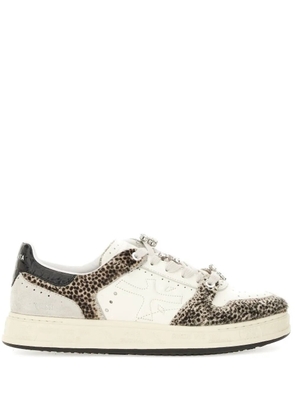Premiata Quinnd 7655 animal-print embellished sneakers - Neutrals