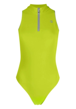 Coperni logo-print sleeveless zipped top - Green