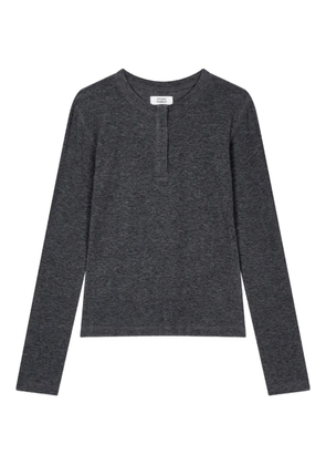 TOMBOY snap-button henley top - Grey