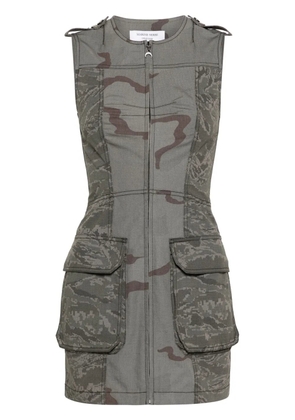 Marine Serre Regenerated camouflage mini dress - Grey