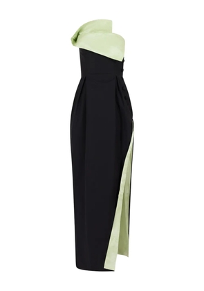 Rosie Assoulin peep-lapel slit gown - Black