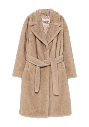 Herno belted textured coat - Brown