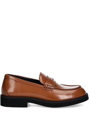 BOSS penny-strap leather loafers - Brown