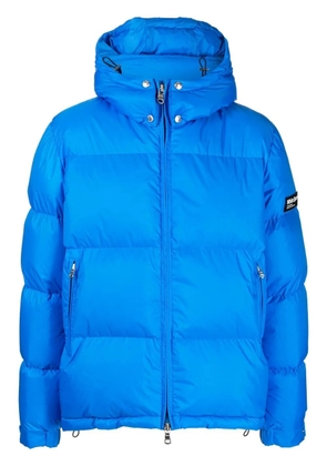 White:Space logo-patch hooded padded jacket - Blue