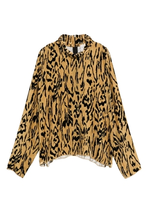 Forte Forte mock-neck animal-print t-shirt - Yellow