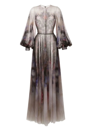 Saiid Kobeisy printed evening gown - Black