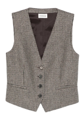 P.A.R.O.S.H. checked-pattern waistcoat - Brown