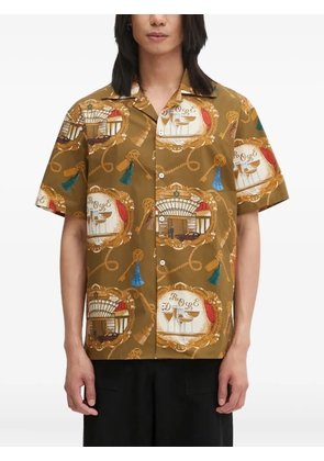 Drôle De Monsieur patterned short-sleeve shirt - Brown
