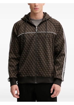 GUESS USA 4G logo zip-up hoodie - Brown