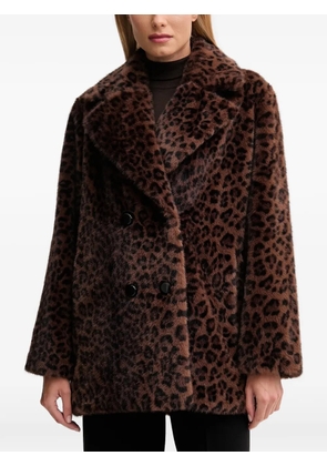 Joseph Ribkoff leopard-print double-breasted coat - Brown