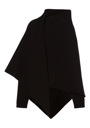 Alberta Ferretti virgin-wool blend poncho - Black