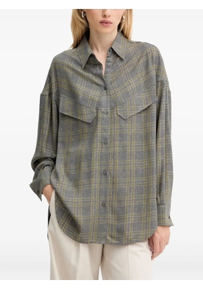 BOSS check-pattern shirt - Grey