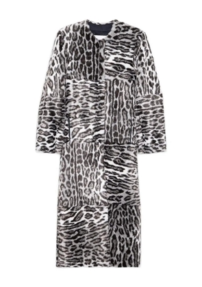 STAND STUDIO patchwork animal coat - Black
