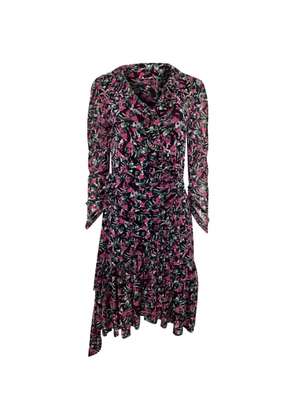 Diane Von Furstenberg Vintage ruffled floral-print dress - Black